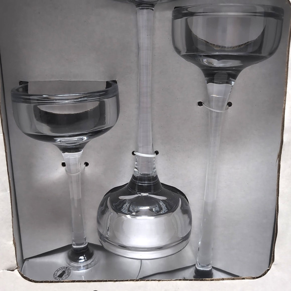 IKEA Blomster 3 Piece Candle Holder Set Clear Glass 901.674.39 Amsell Berlin NEW - Picture 2 of 4